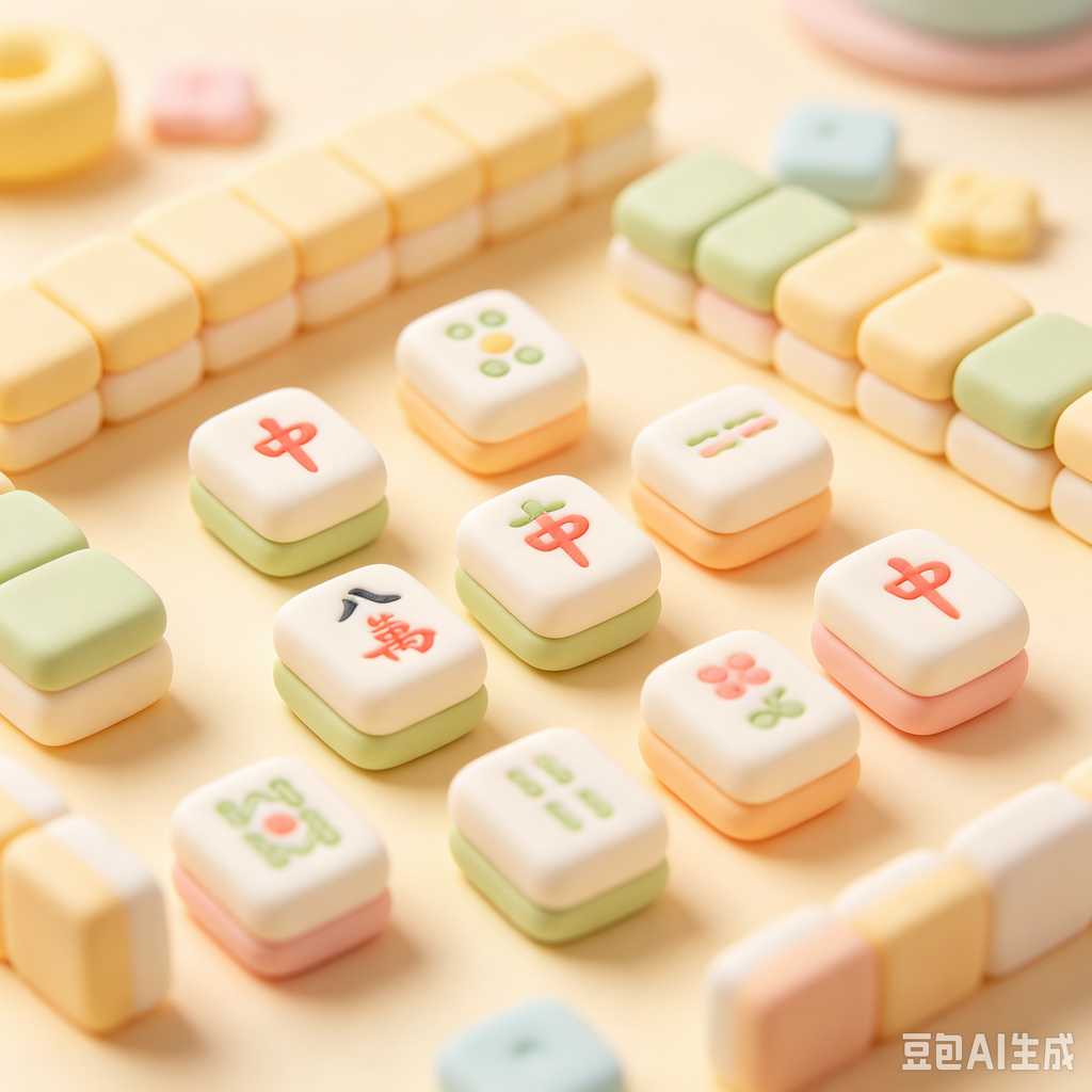 cute mini mahjong tiles set